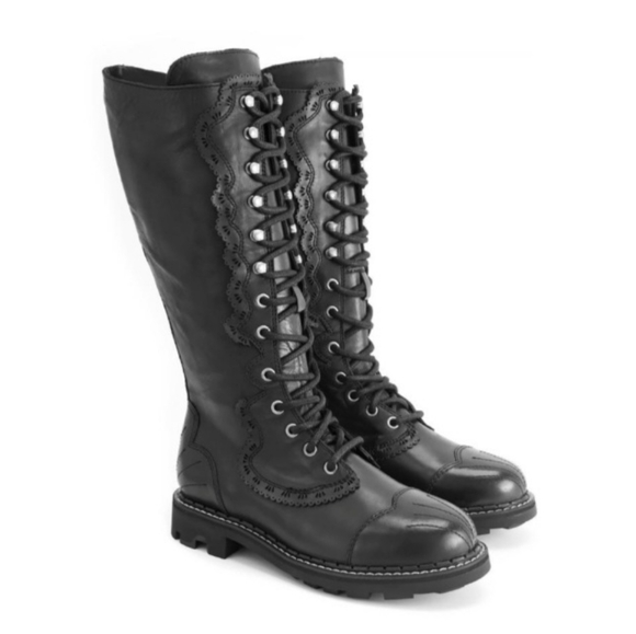 John Fluevog Shoes - John Fluevog Bertman Tall Derby Boots Discontinued | 7th Heaven Collection 7.5